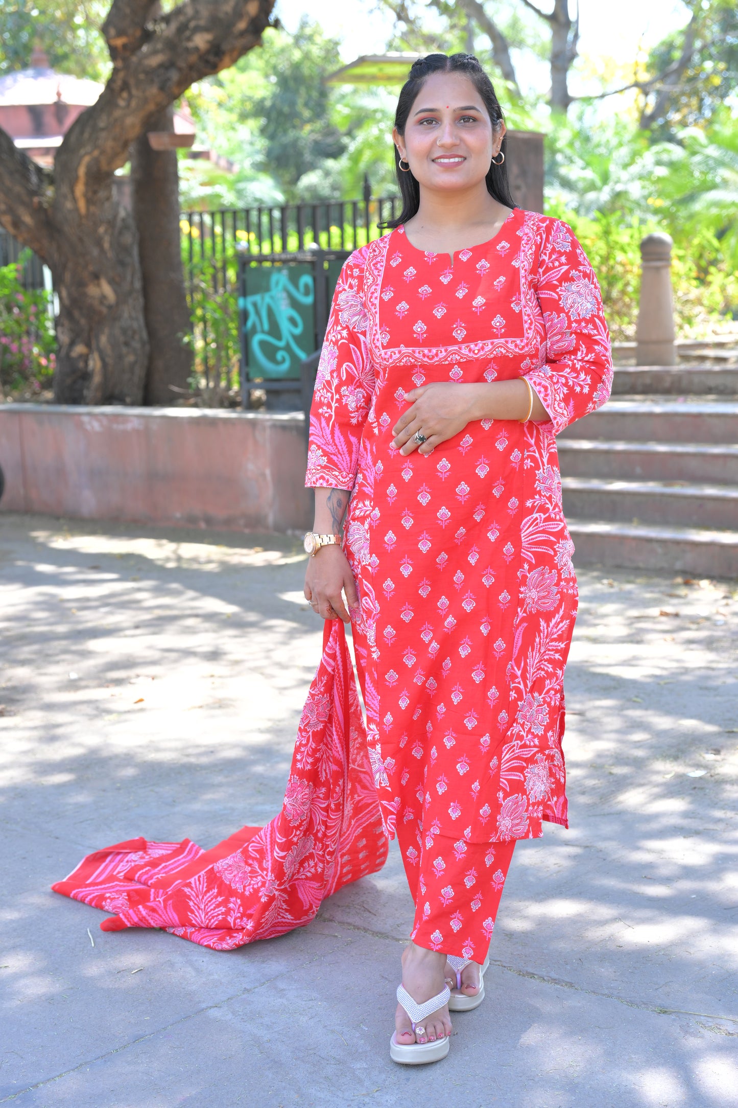 Pure Fine Cotton Fabric Kurti With Pant