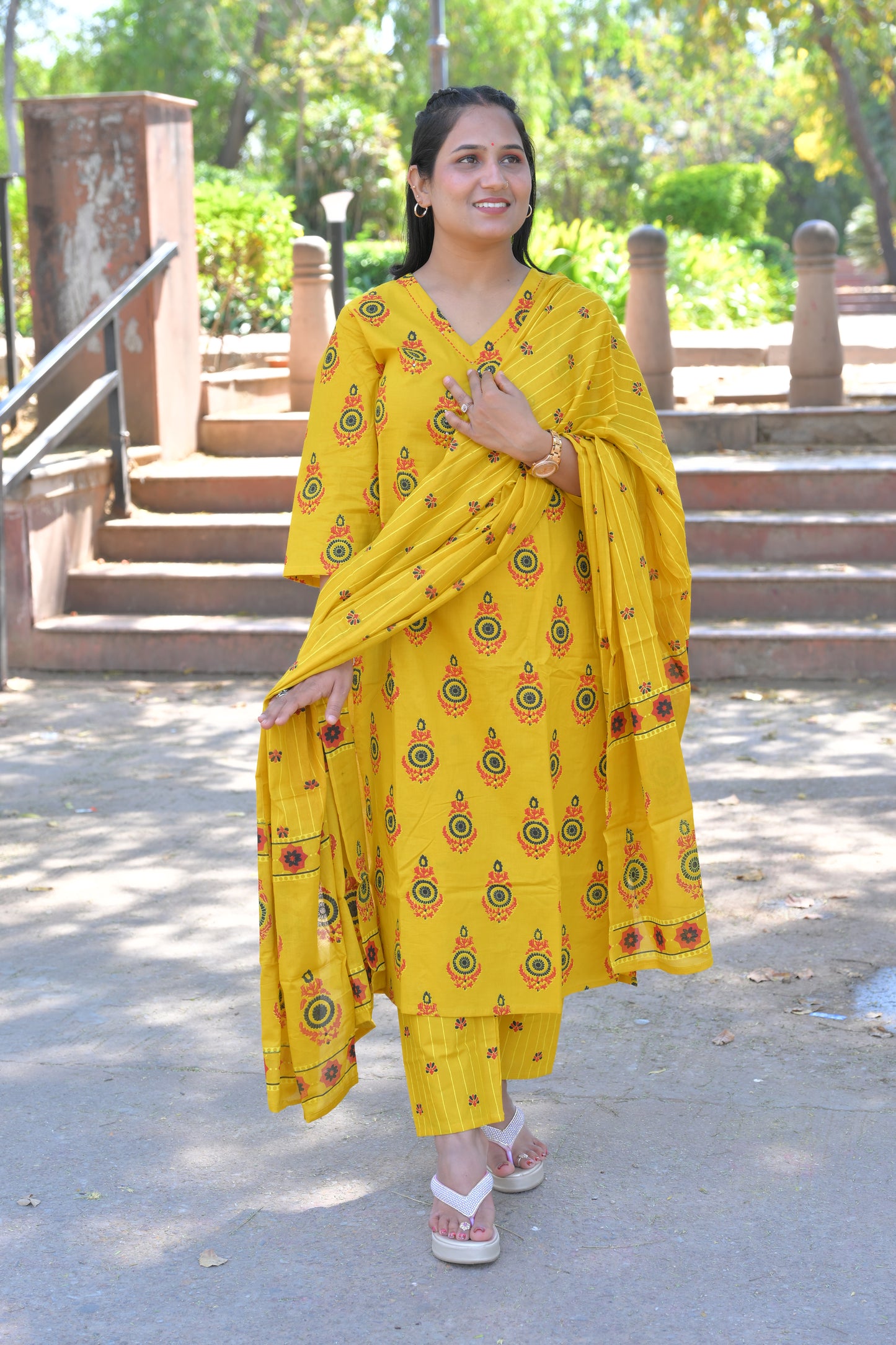 Pure Fine Cotton Fabric Embroidery Work Kurti With Pant