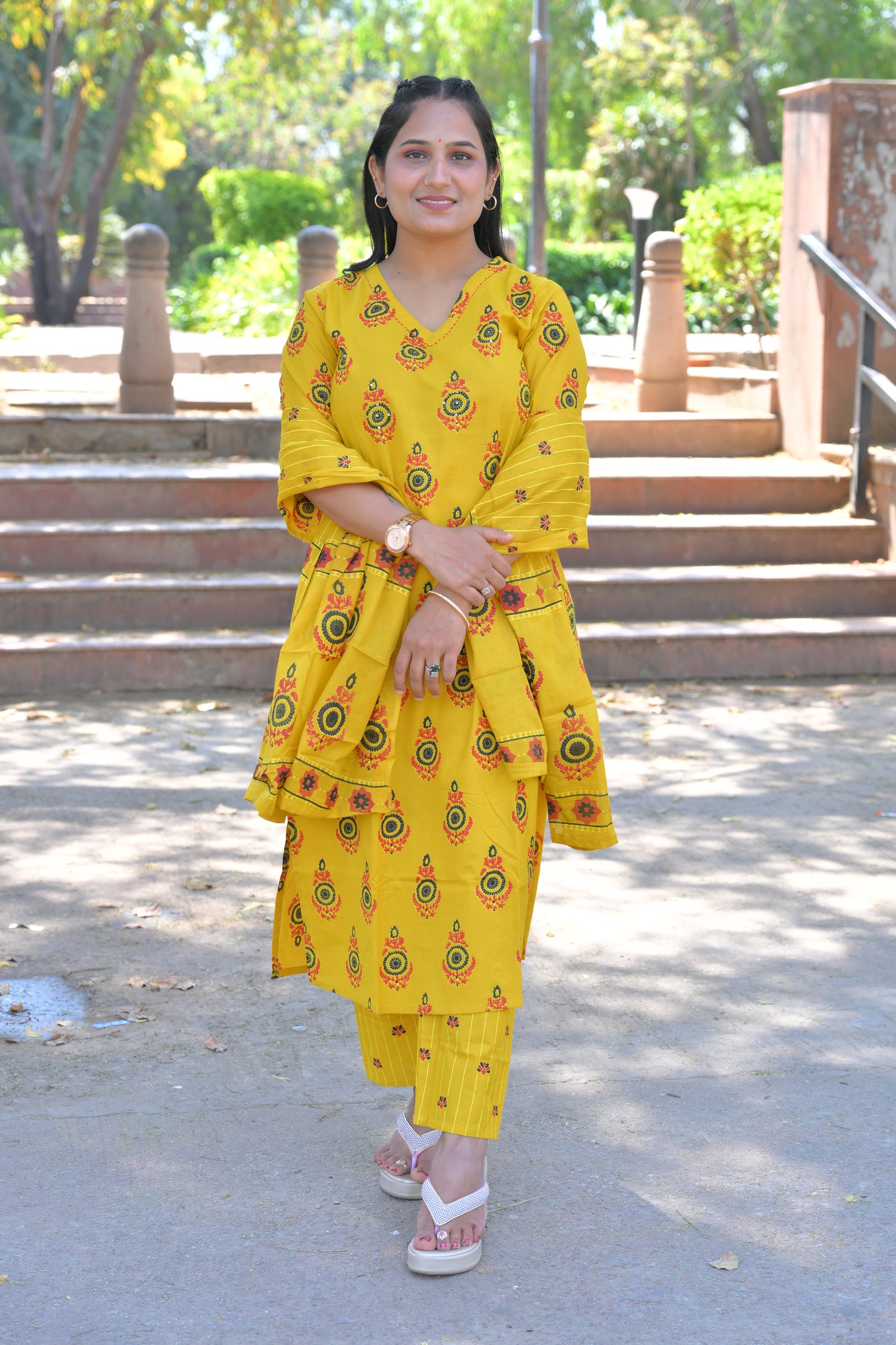 Pure Fine Cotton Fabric Embroidery Work Kurti With Pant