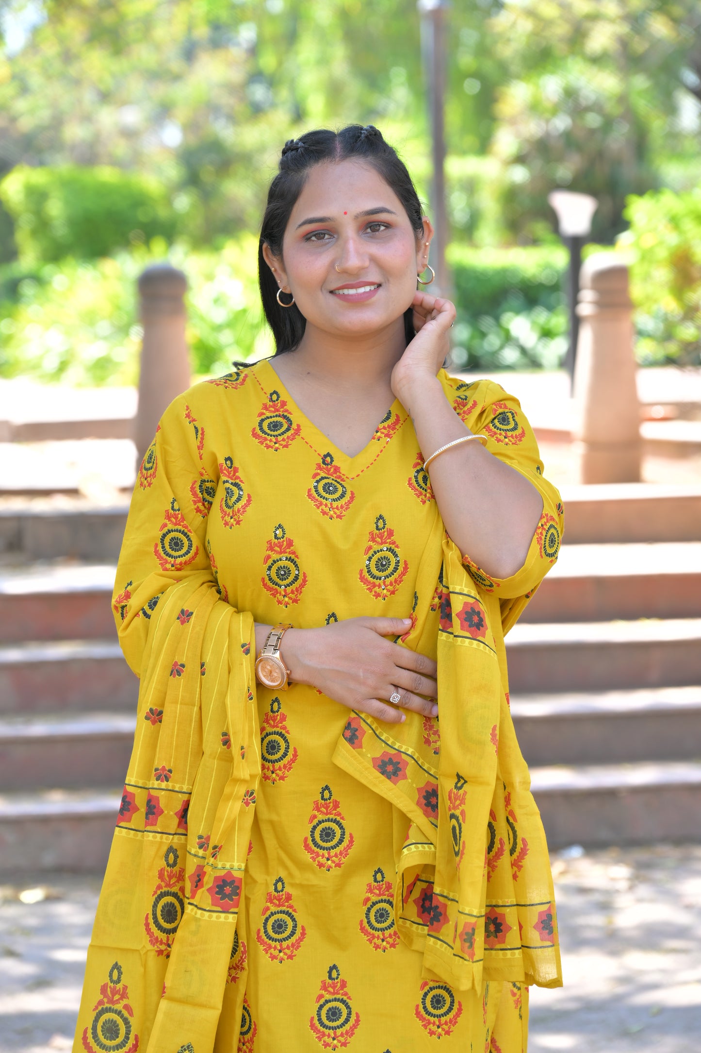 Pure Fine Cotton Fabric Embroidery Work Kurti With Pant