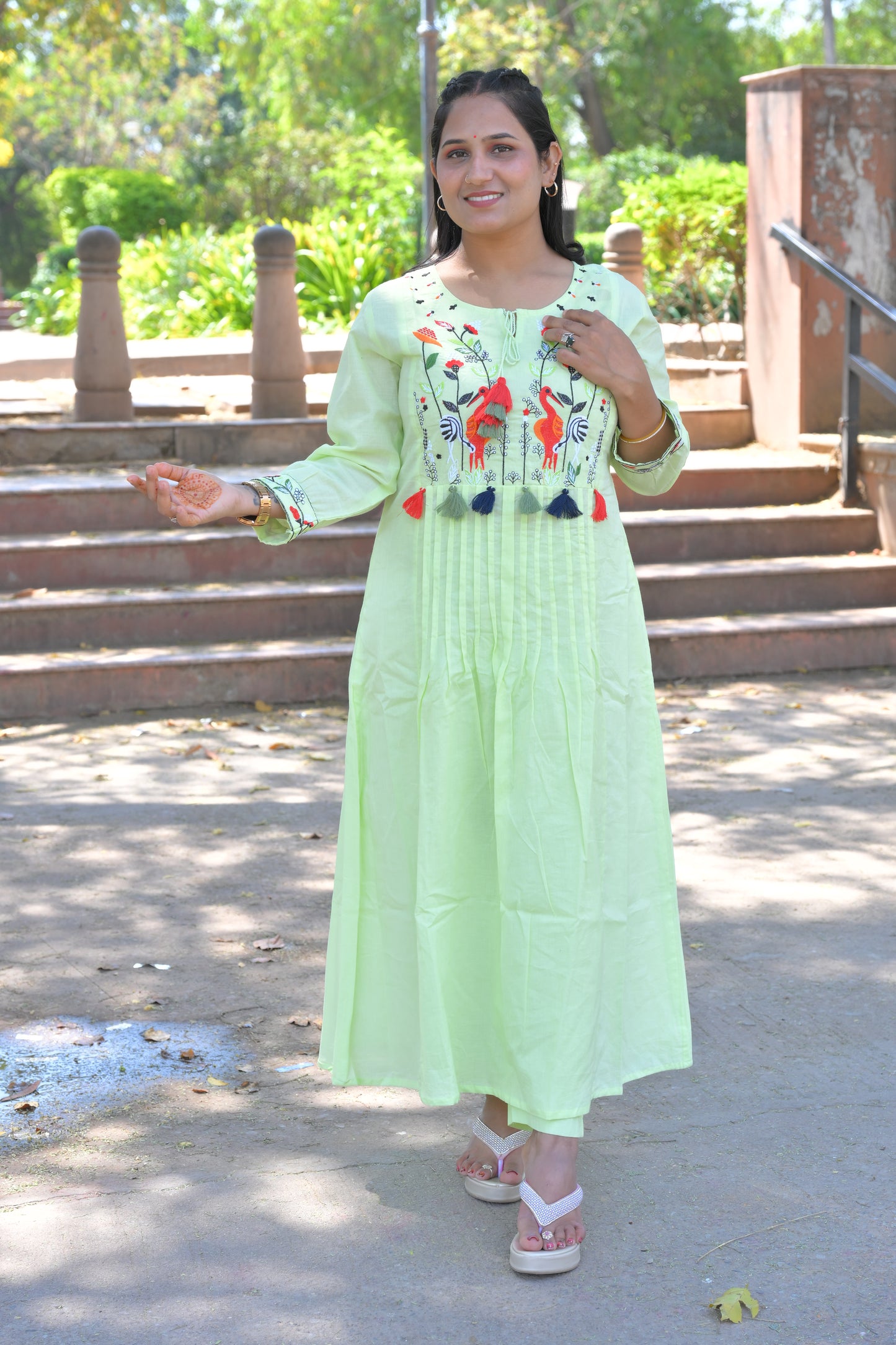 Embroidery Work Kurti With Pant