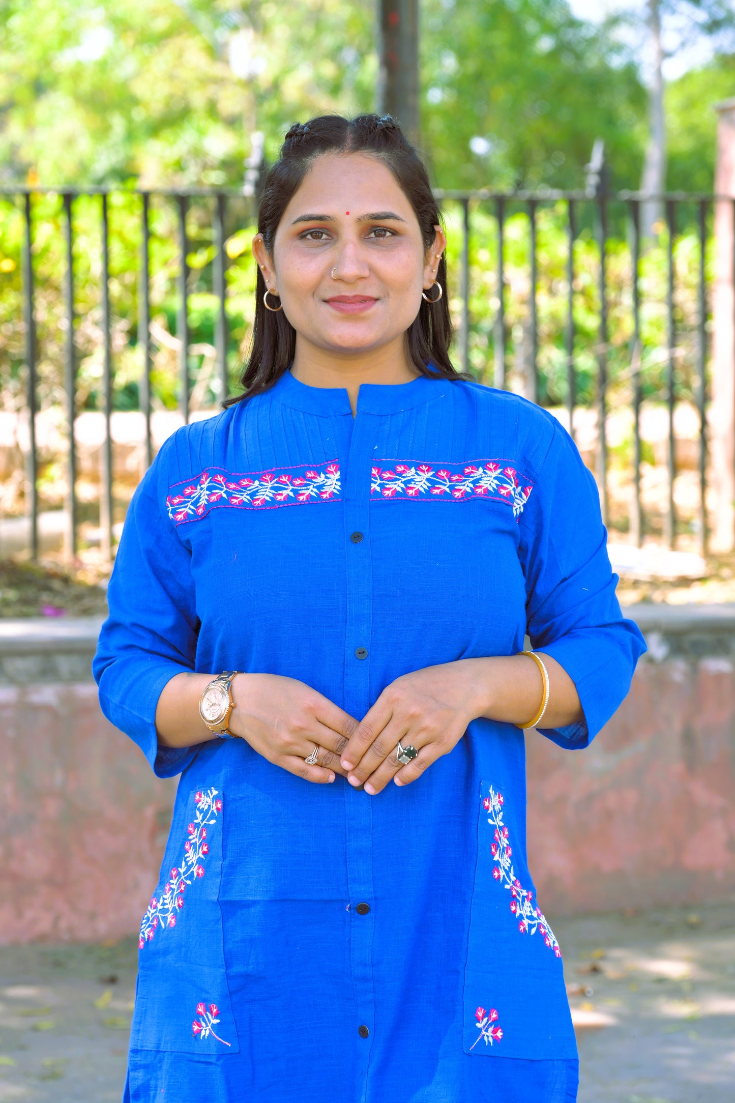 Embroidery Work Kurti With Pant Set
