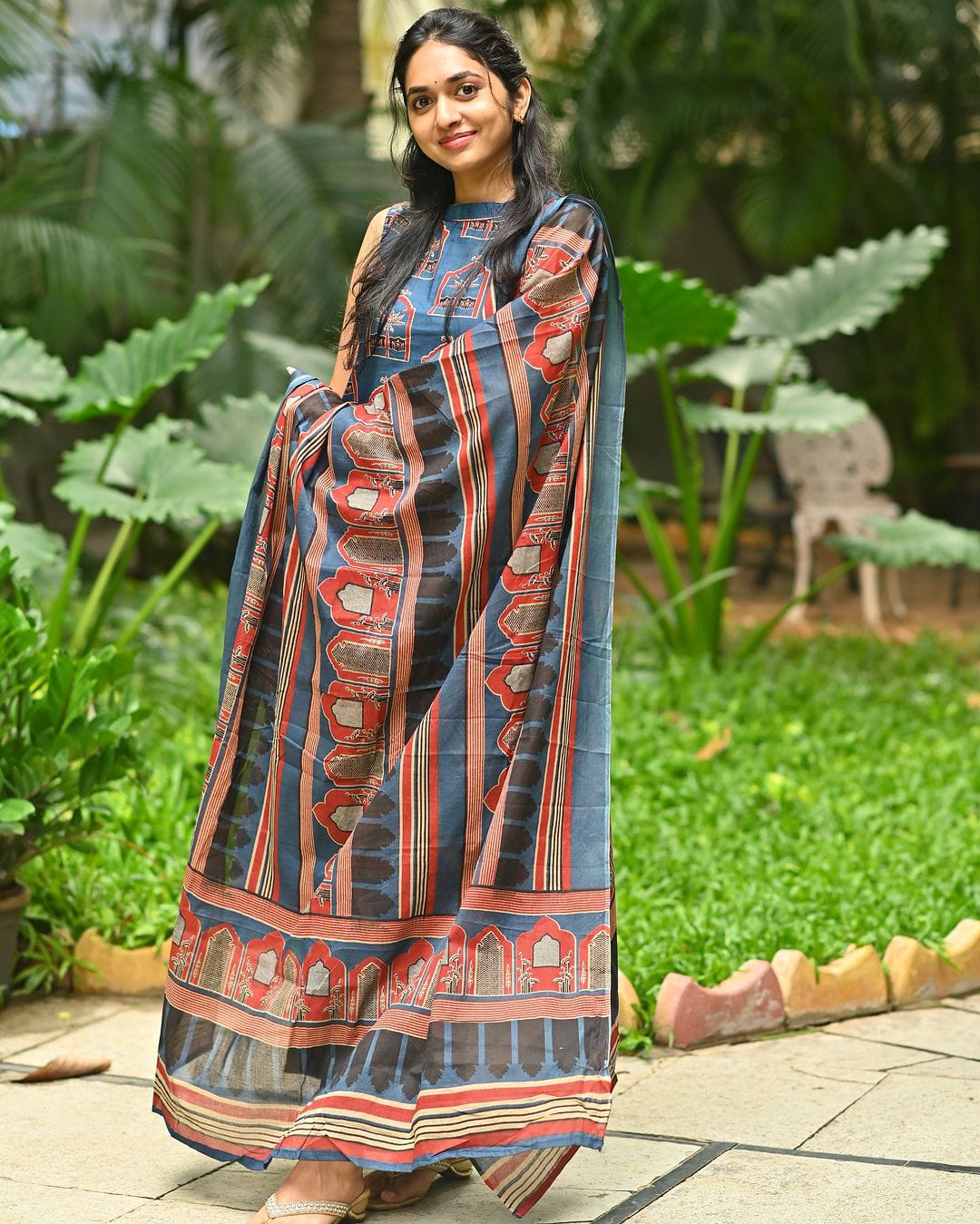 Ajrakh Printed A-Line Kurti