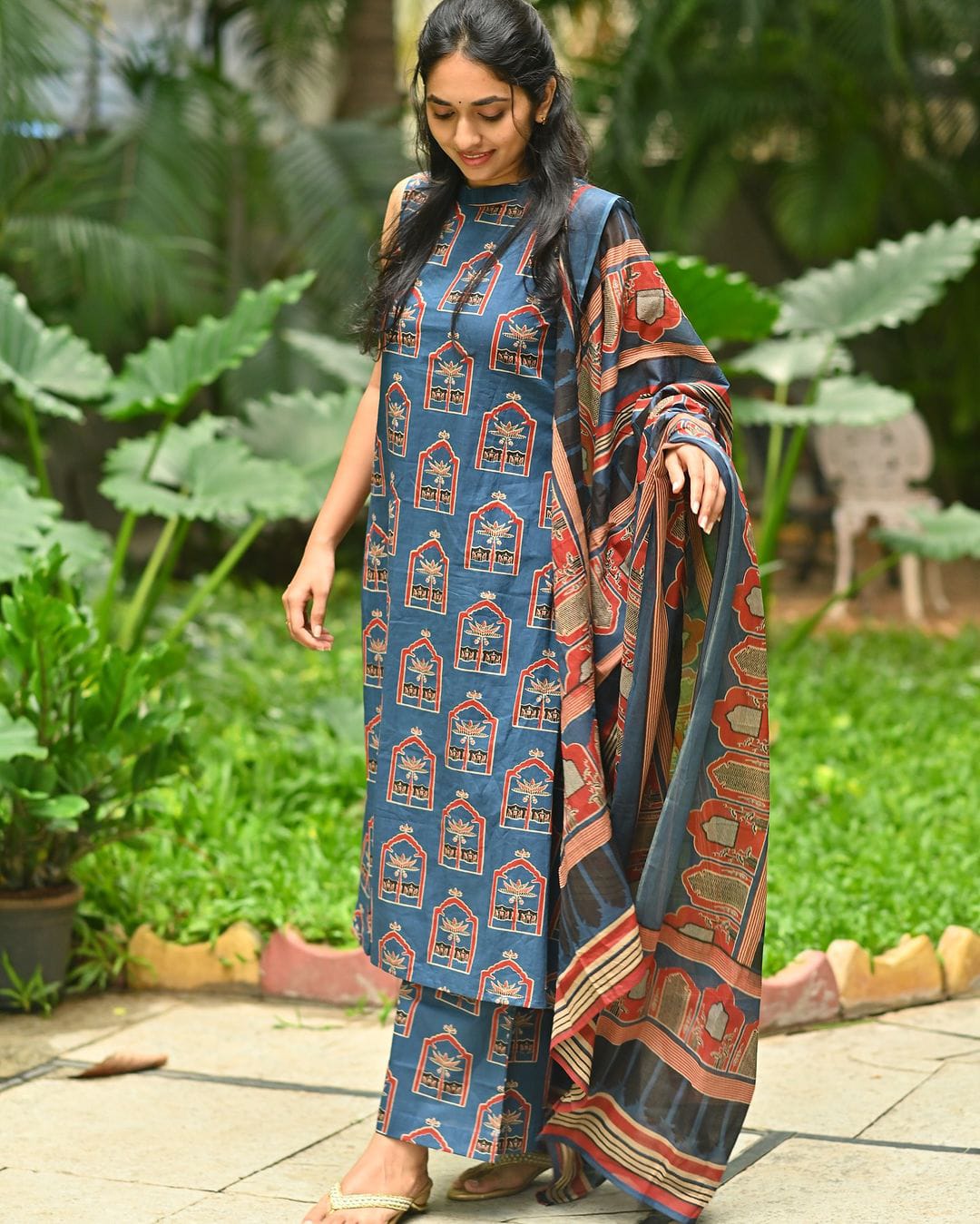 Ajrakh Printed A-Line Kurti