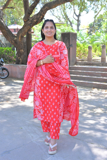 Pure Fine Cotton Fabric Kurti With Pant
