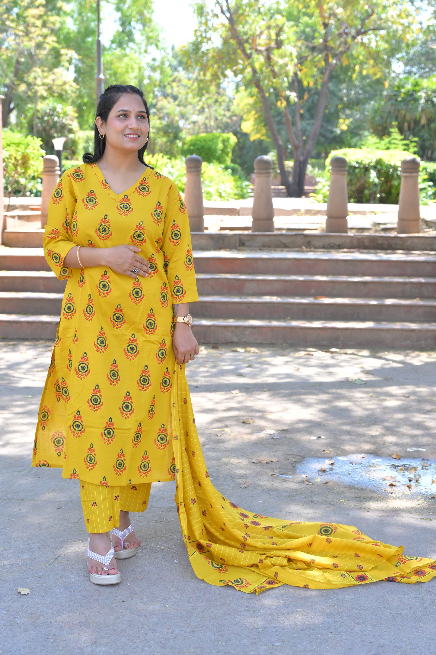 Pure Fine Cotton Fabric Embroidery Work Kurti With Pant