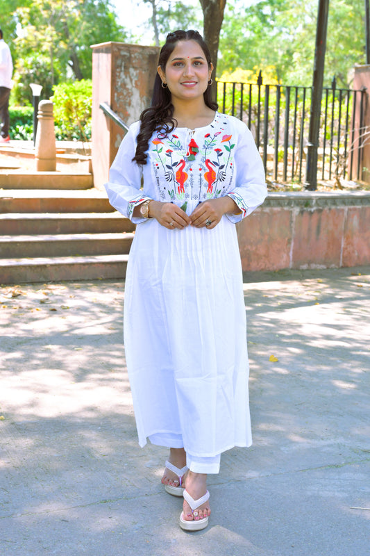 Embroidery Work Kurti With Pant