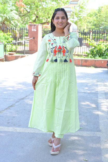 Embroidery Work Kurti With Pant