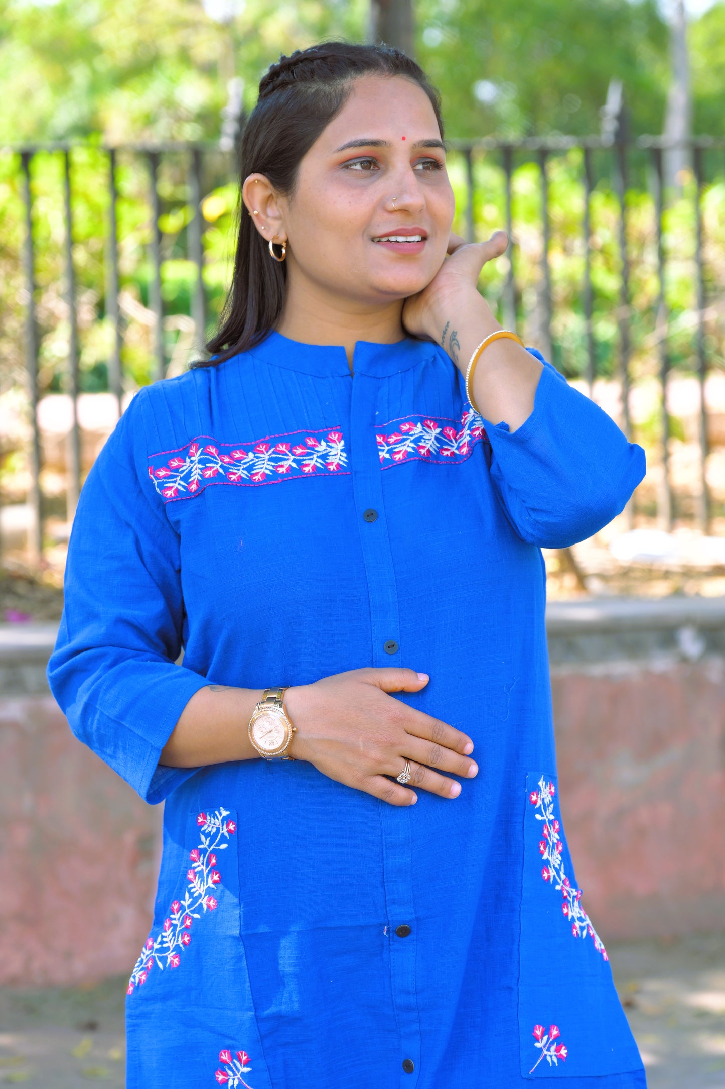 Embroidery Work Kurti With Pant Set