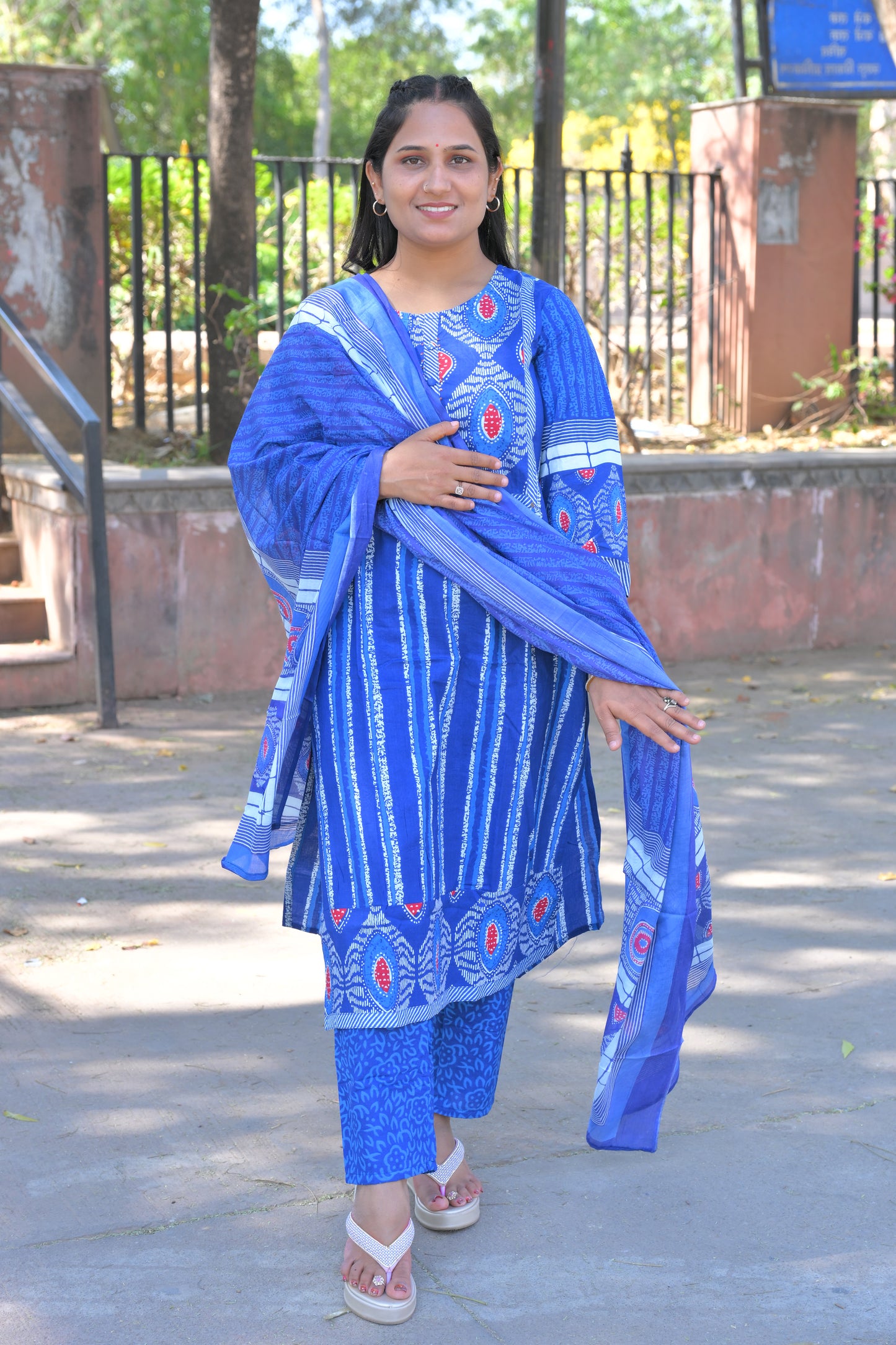 Pure Pine Cotton Fabric Kurti With Pant