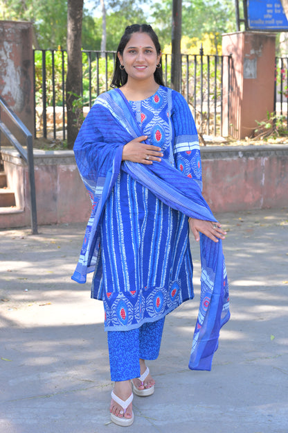 Pure Pine Cotton Fabric Kurti With Pant