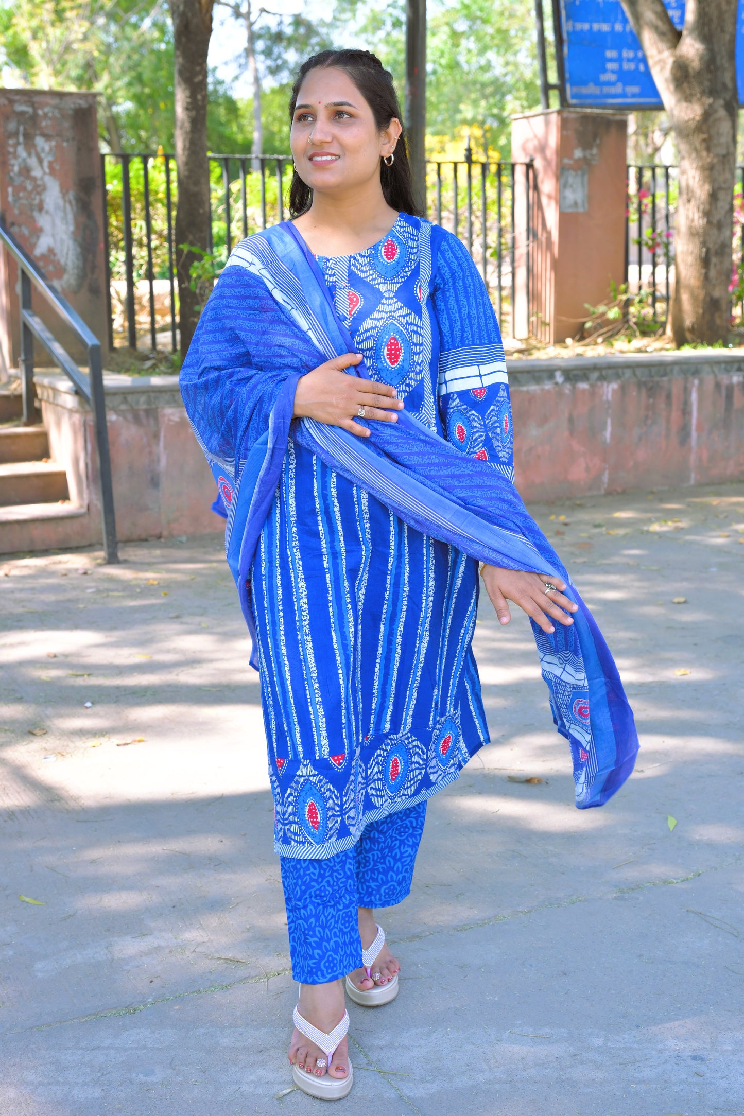 Pure Pine Cotton Fabric Kurti With Pant