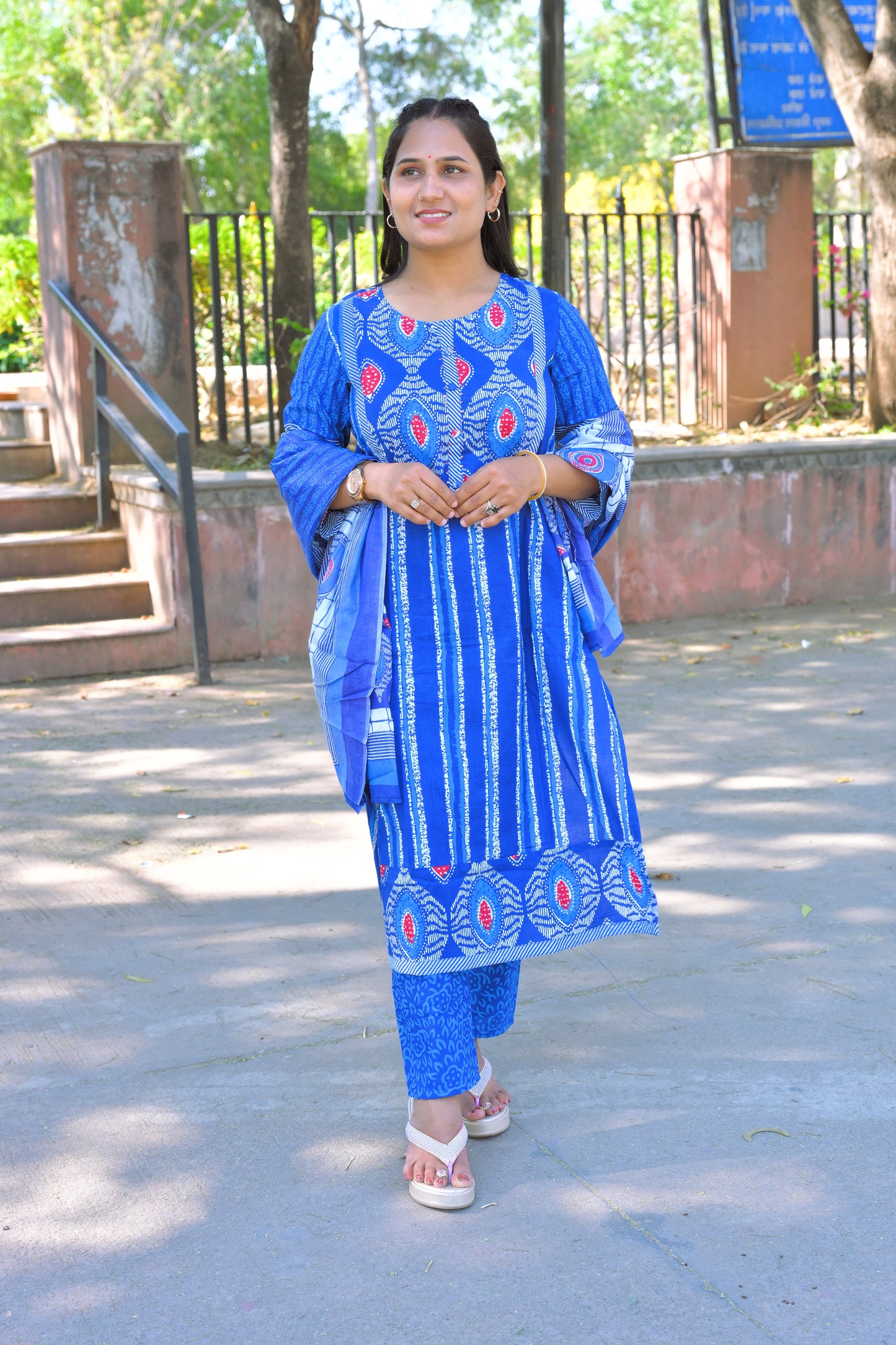 Pure Pine Cotton Fabric Kurti With Pant