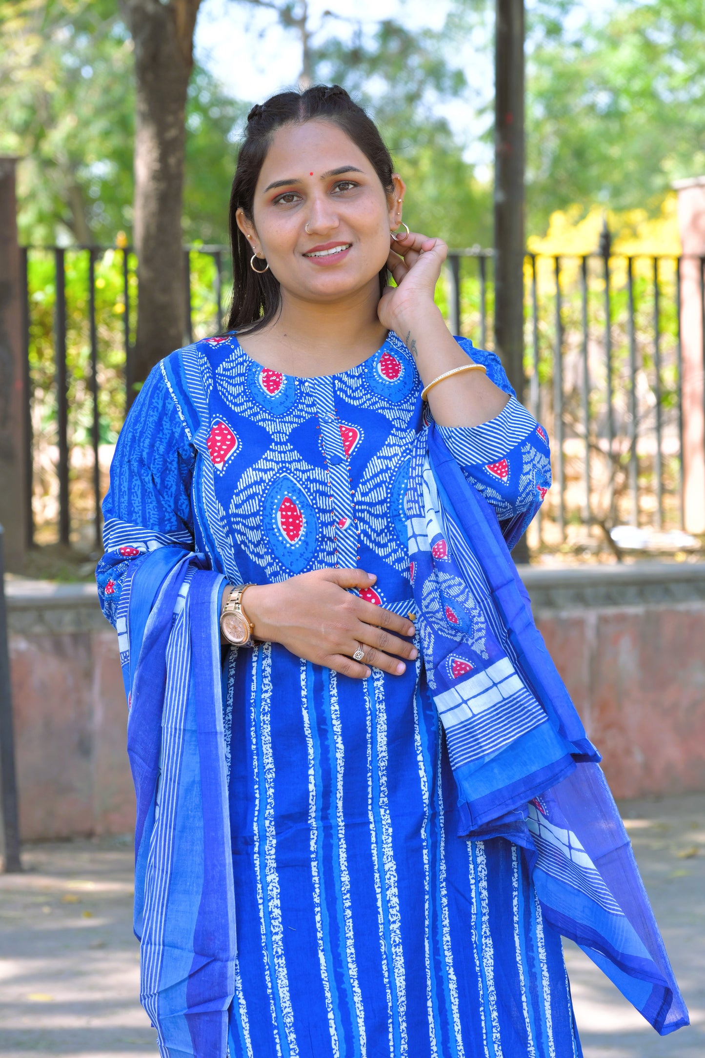 Pure Pine Cotton Fabric Kurti With Pant