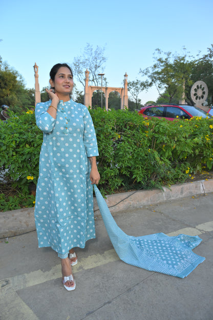 Straight Kurti With A Line Style Set