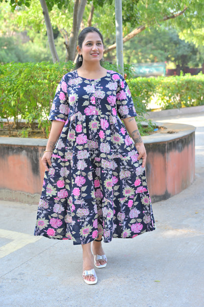 New Midi With Stylish  Puff Slavees Set