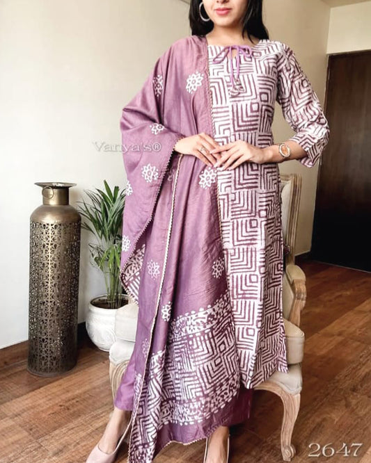 Procin Print with Ghota Lace Work Kurta