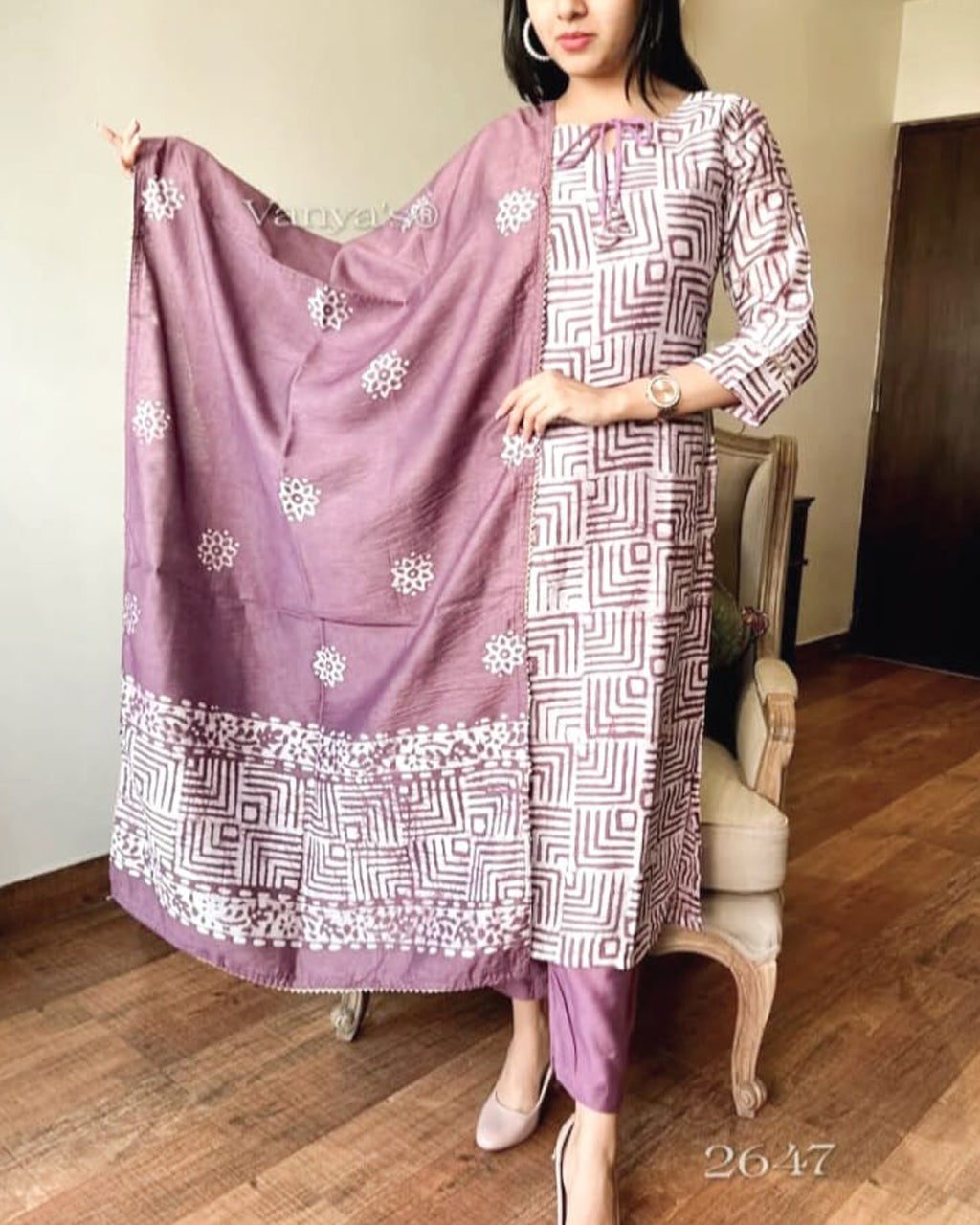 Procin Print with Ghota Lace Work Kurta