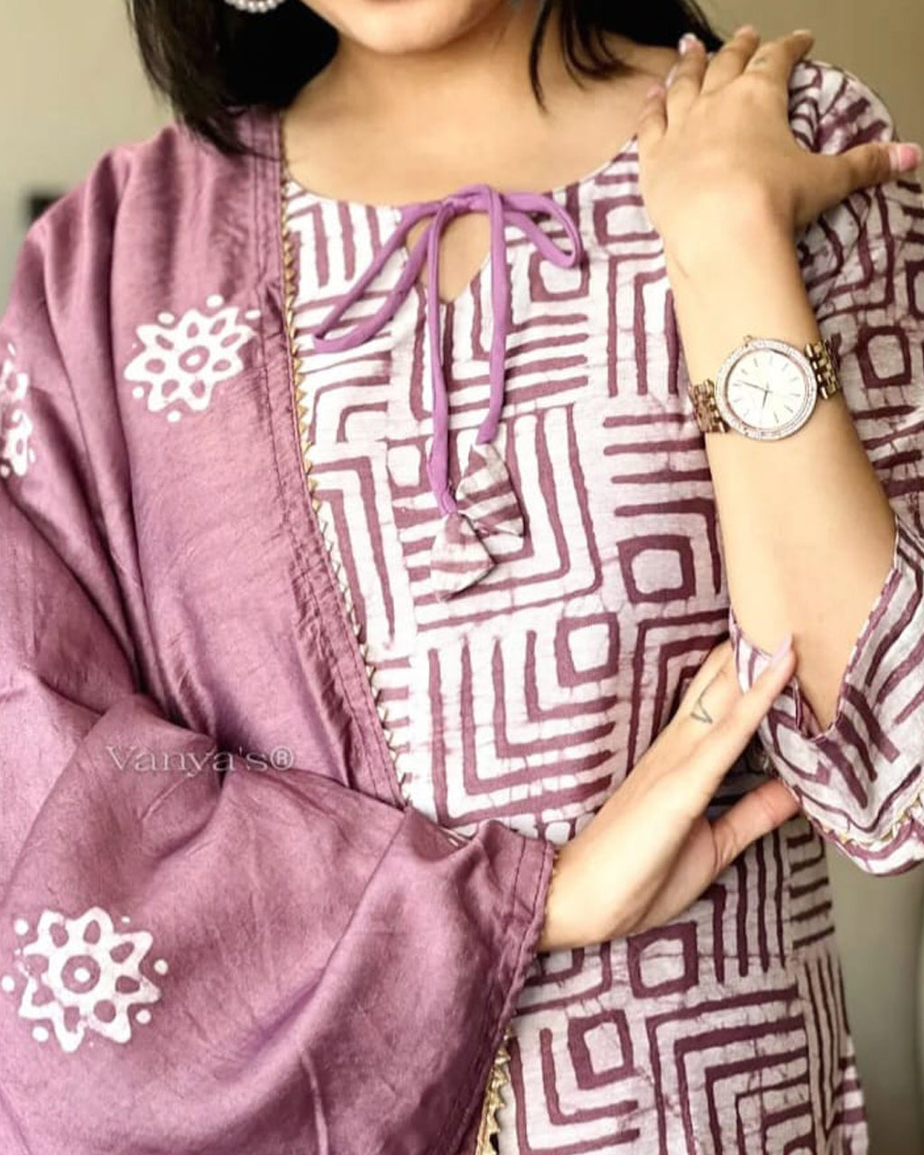 Procin Print with Ghota Lace Work Kurta