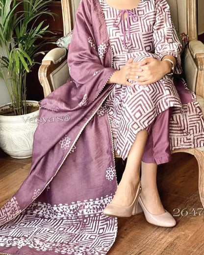 Procin Print with Ghota Lace Work Kurta